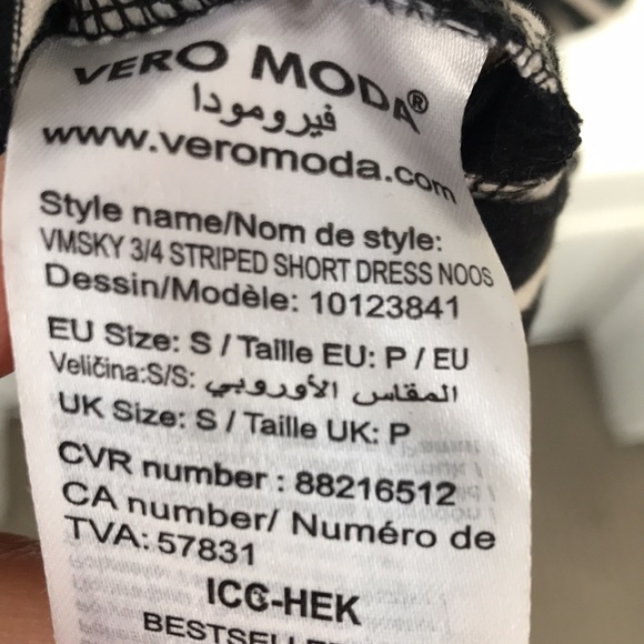 Vero Moda 3/4 Short Striped Dress - Picture 5 of 6